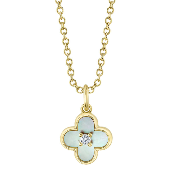 Mother Of Pearl Clover Necklace