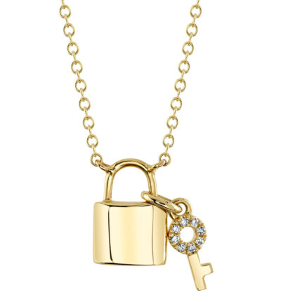 Diamond Lock & Key Necklace