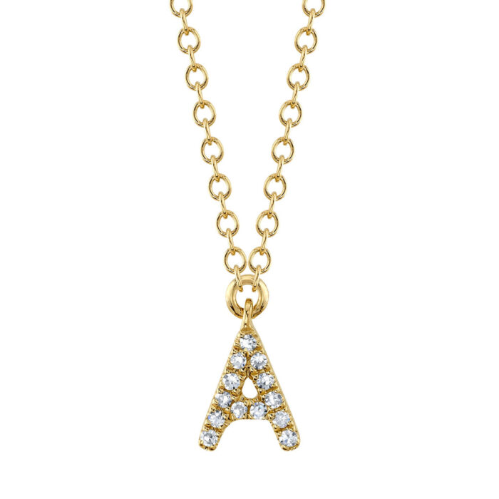 Diamond Necklace - Initial A