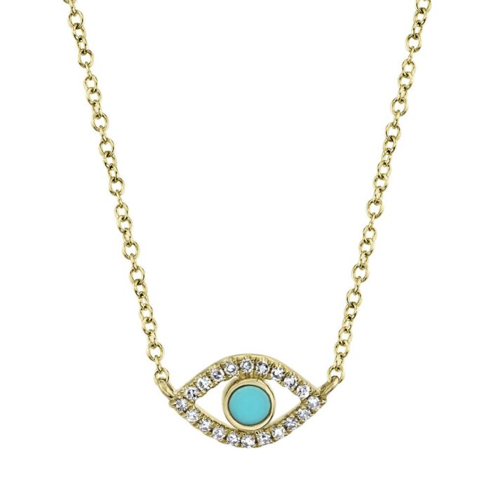 Composite Turquoise Eye Necklace