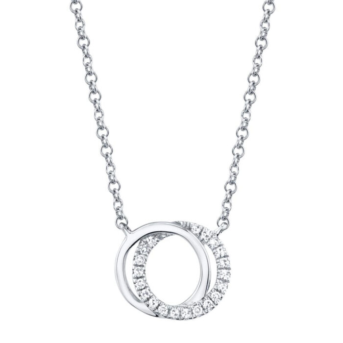 Diamond Love Knot Circle Necklace