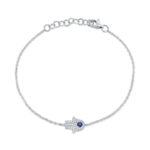 Blue Sapphire Hamsa Bracelet