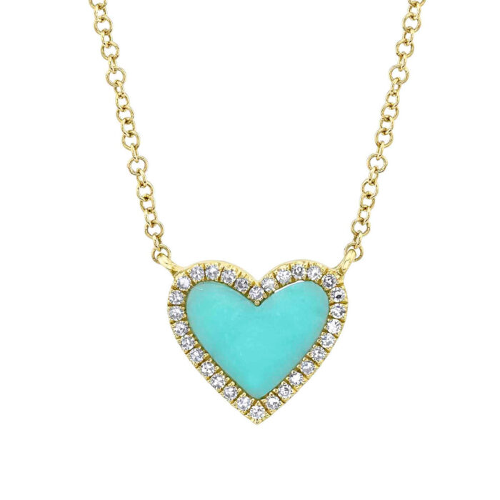 Composite Turquoise Heart Necklace