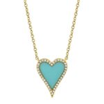 Composite Turquoise Heart Necklace