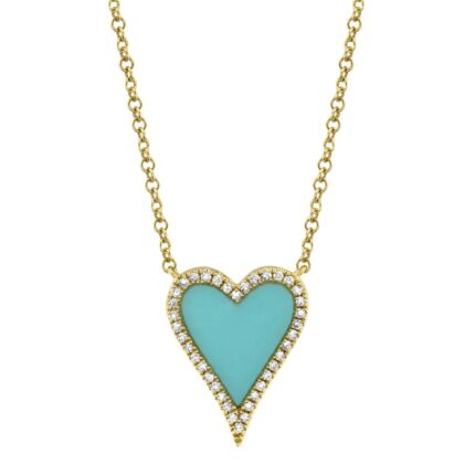 Composite Turquoise Heart Necklace