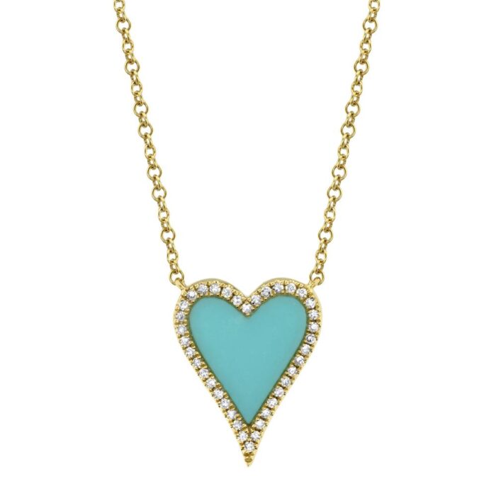 Composite Turquoise Heart Necklace