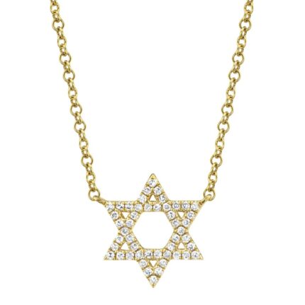 Diamond Star Of David Necklace