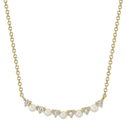 Diamond &Amp; Cultured Pearl Necklace