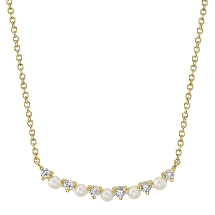 Diamond &Amp; Cultured Pearl Necklace