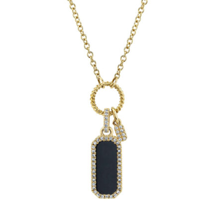 Black Onyx Dog Tag Necklace