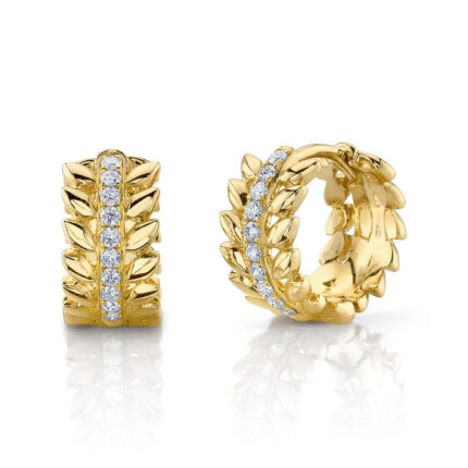 Diamond Laurel Wreath Huggie Earring