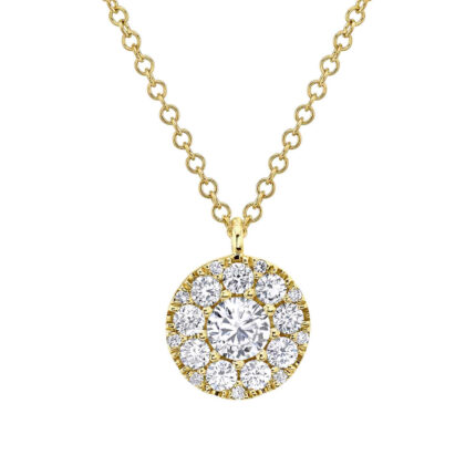 Side Diamond Cluster Necklace