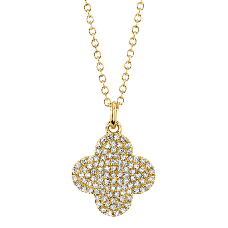 Diamond Pave Clover Necklace