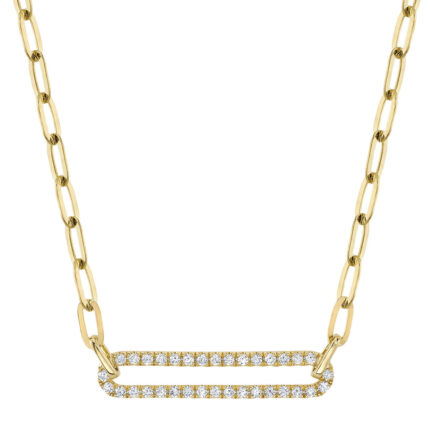 Diamond Paper Clip Link Necklace