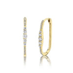 Diamond Oval Hoop Earring