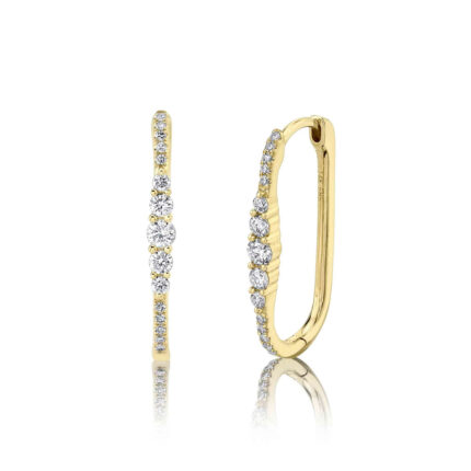 Diamond Oval Hoop Earring