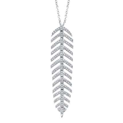 Diamond 'Phoenix' Feather Pendant Necklace