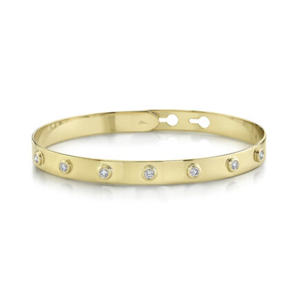 Diamond Bezel Latch Lock Bangle