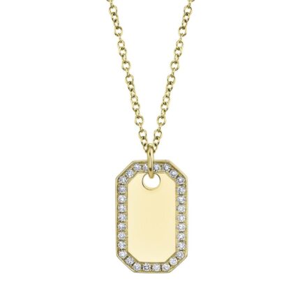 Diamond Dog Tag Necklace