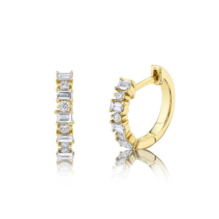 Diamond Baguette Huggie Earring