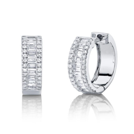 Diamond Baguette Huggie Earring