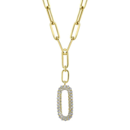 Diamond Paper Clip Link Necklace