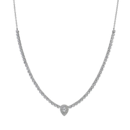 Diamond Pear Necklace