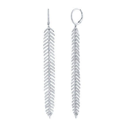 Diamond Feather Earring