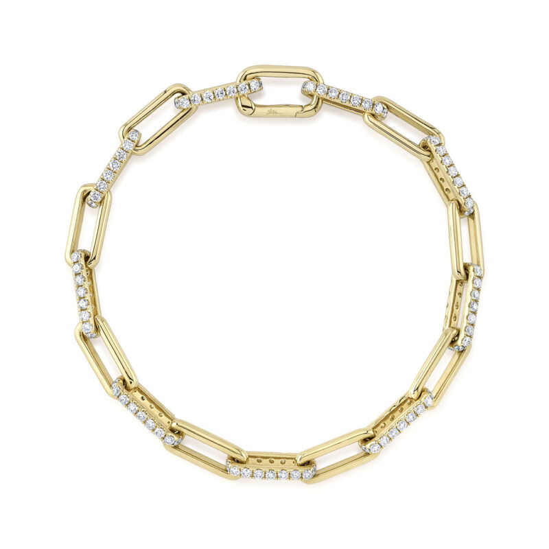 Diamond Paper Clip Link Bracelet