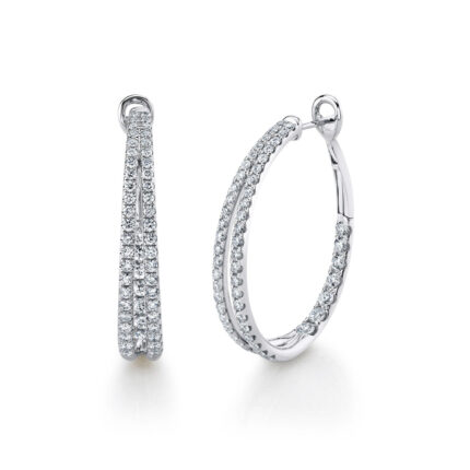 2.67Ct Diamond Oval Hoop Earring