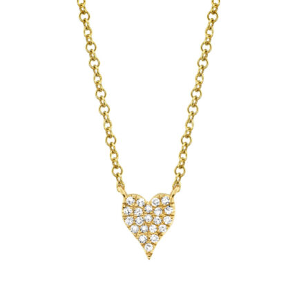 Diamond Pave Heart Pendant Necklace