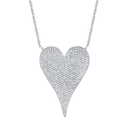 Diamond Pave Heart Pendant Necklace