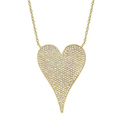 Diamond Pave Heart Pendant Necklace