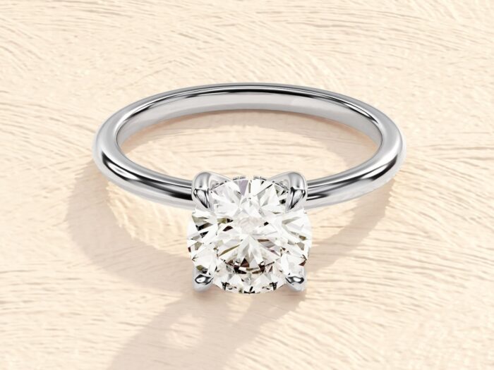 4 Prong Setting Round Cut 2 ct Lab Grown Diamond Engagement Ring