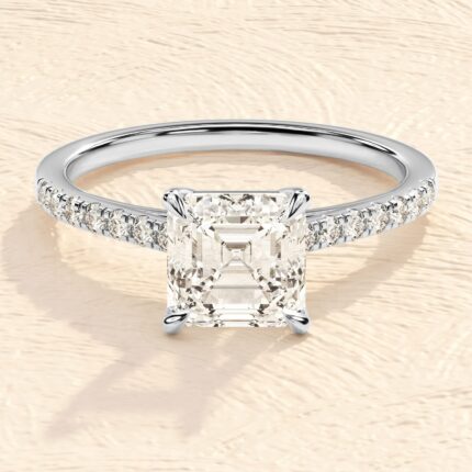 Cushion Cut Lab Grown Diamond 1ct multi Diamond Engagement Ring