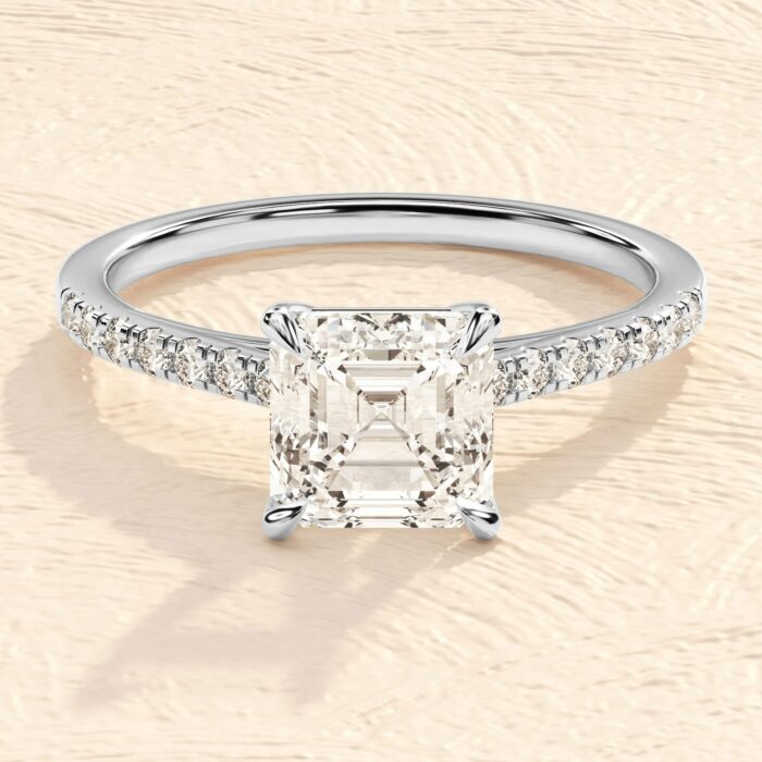 Cushion Cut Lab Grown Diamond 1ct multi Diamond Engagement Ring
