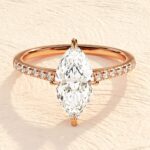 Marquise Cut 14K Solid Gold 4ct Lab Grown Diamond Engagement Ring
