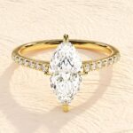 Marquise Cut 14K Solid Gold Lab Grown Diamond Engagement Ring