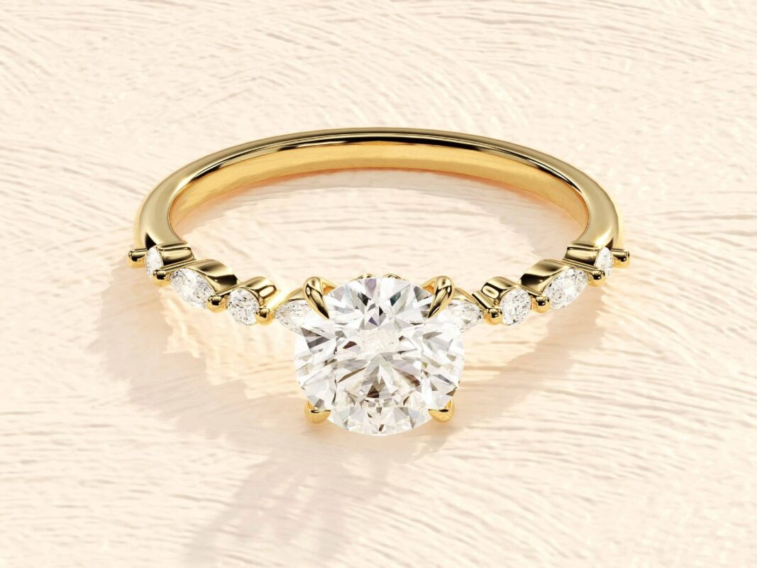 Round Cut 3 ct Lab Grown Diamond Prong Setting Engagement Ring