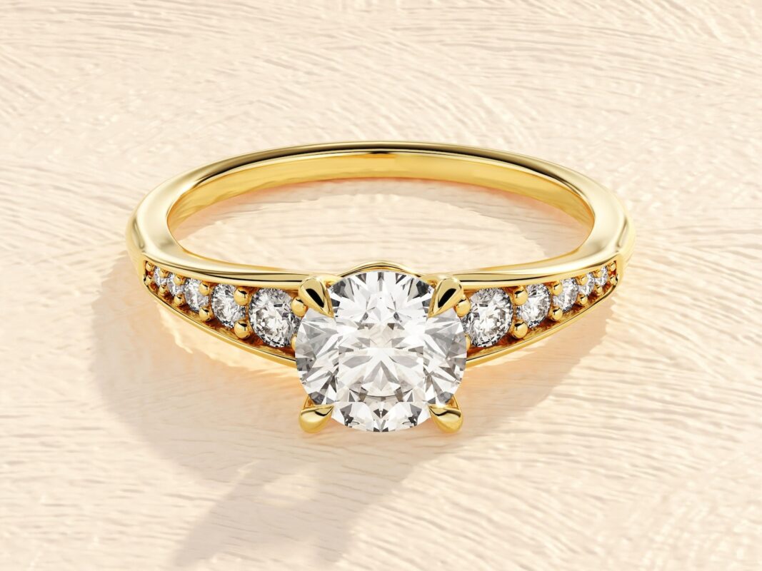 14K Solid Gold Round Cut Lab Grown Diamond Ring 1.00 ct Promise Ring