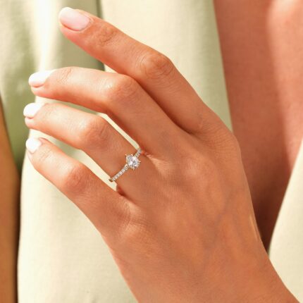14 K Solid Gold 2ct Pear Cut lab Grown Diamond Engagement Ring