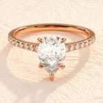 14 K Solid Gold 3.5ct Pear Cut lab Grown Diamond Engagement Ring