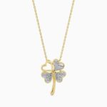 18K Solid Gold 0.12 CT Entwined in Love Diamond Pendant