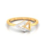 18K Solid Gold 1CT Overlapping Symmetry Diamond Ring