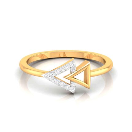 18K Solid Gold 1CT Overlapping Symmetry Diamond Ring