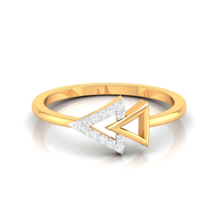18K Solid Gold 1CT Overlapping Symmetry Diamond Ring