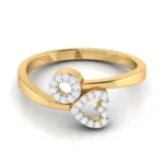 18K Solid Gold 2CT Heart Diamond Ring