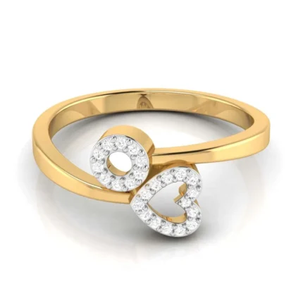 18K Solid Gold 2CT Heart Diamond Ring