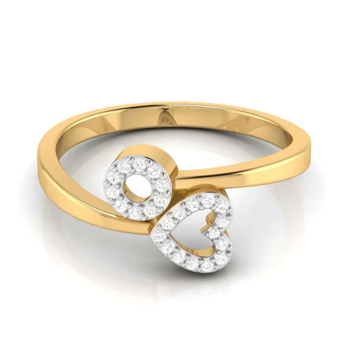 18K Solid Gold 2CT Heart Diamond Ring