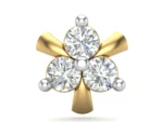18K Solid Gold 0.06CT Blooming Petal Diamond Nose Pin